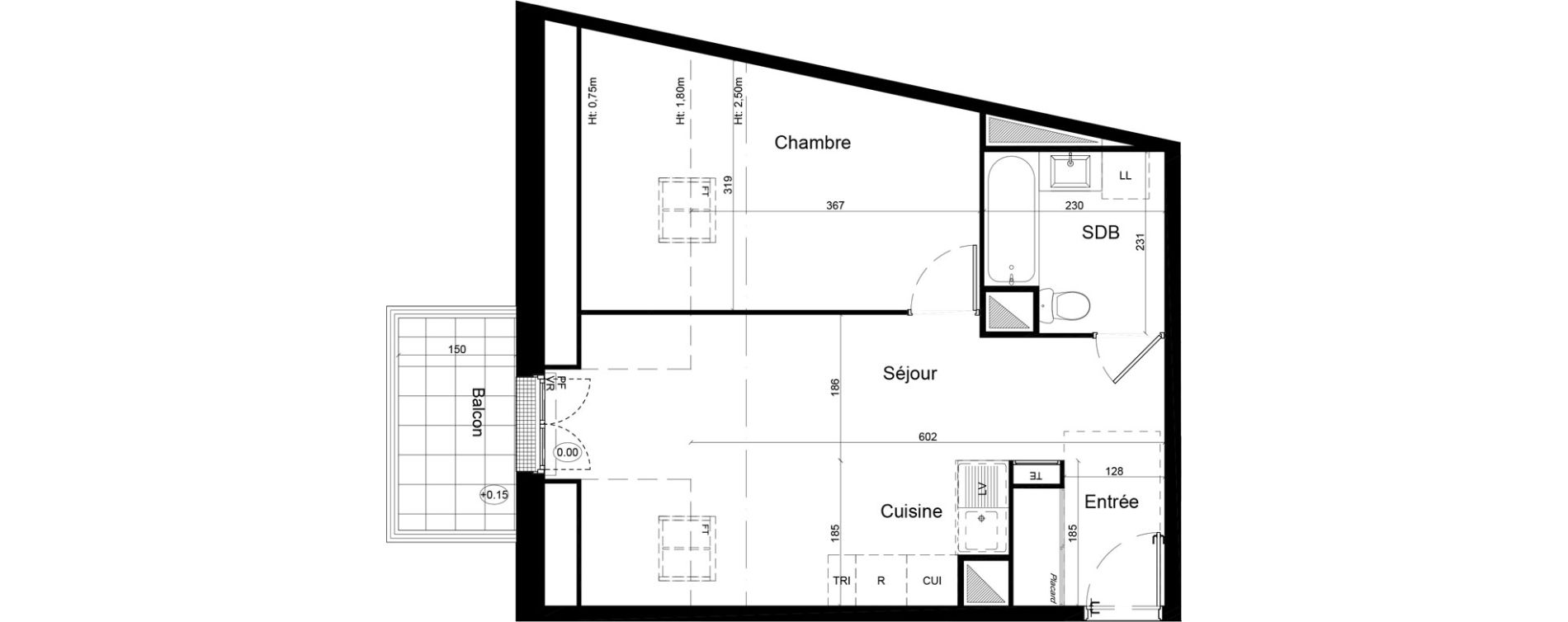 Appartement T2 de 39,06 m2 &agrave; Rosny-Sur-Seine Centre