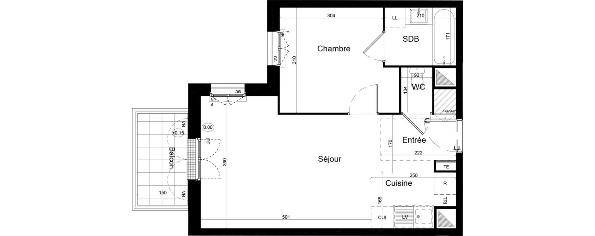 Appartement T2 de 41,13 m2 &agrave; Rosny-Sur-Seine Centre