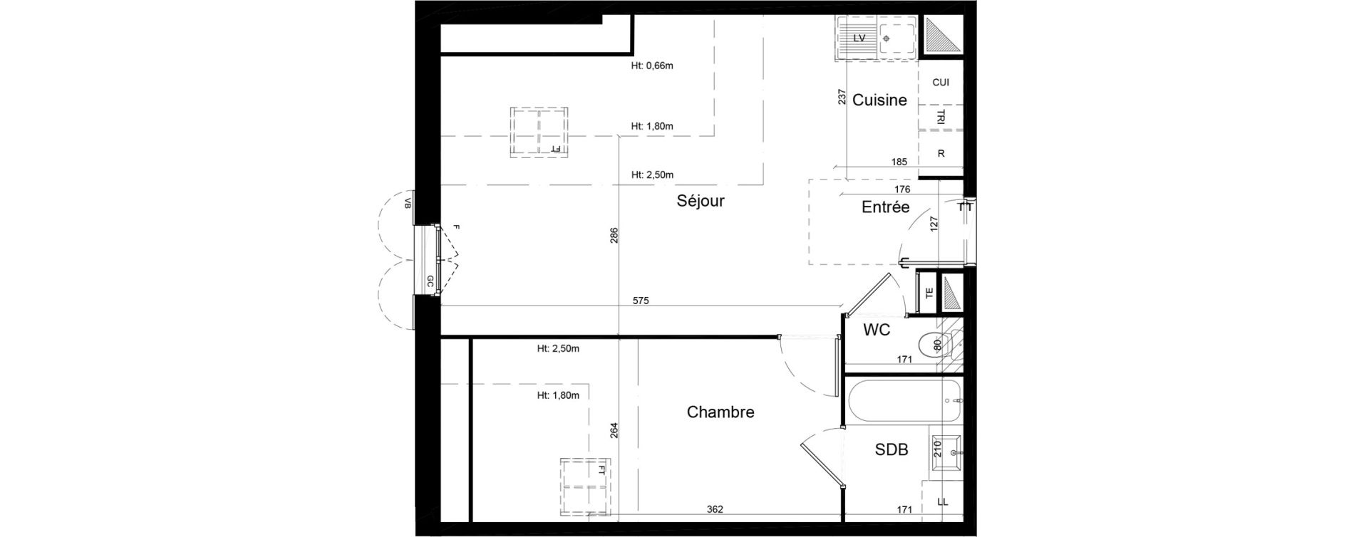 Appartement T2 de 41,81 m2 &agrave; Rosny-Sur-Seine Centre