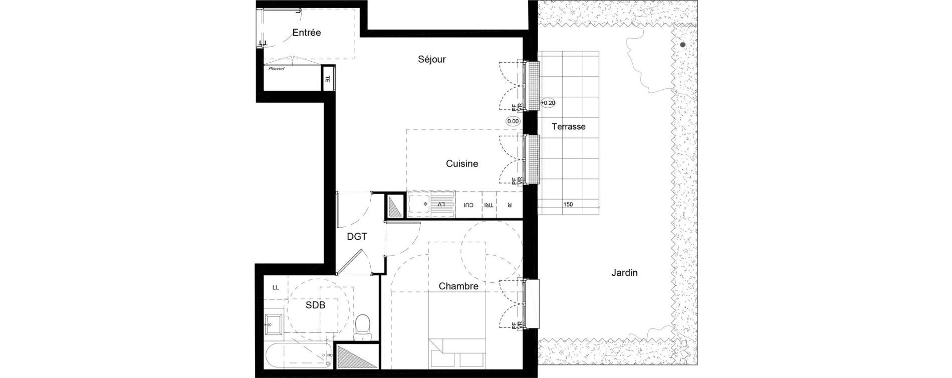 Appartement T2 de 43,57 m2 &agrave; Rosny-Sur-Seine Centre