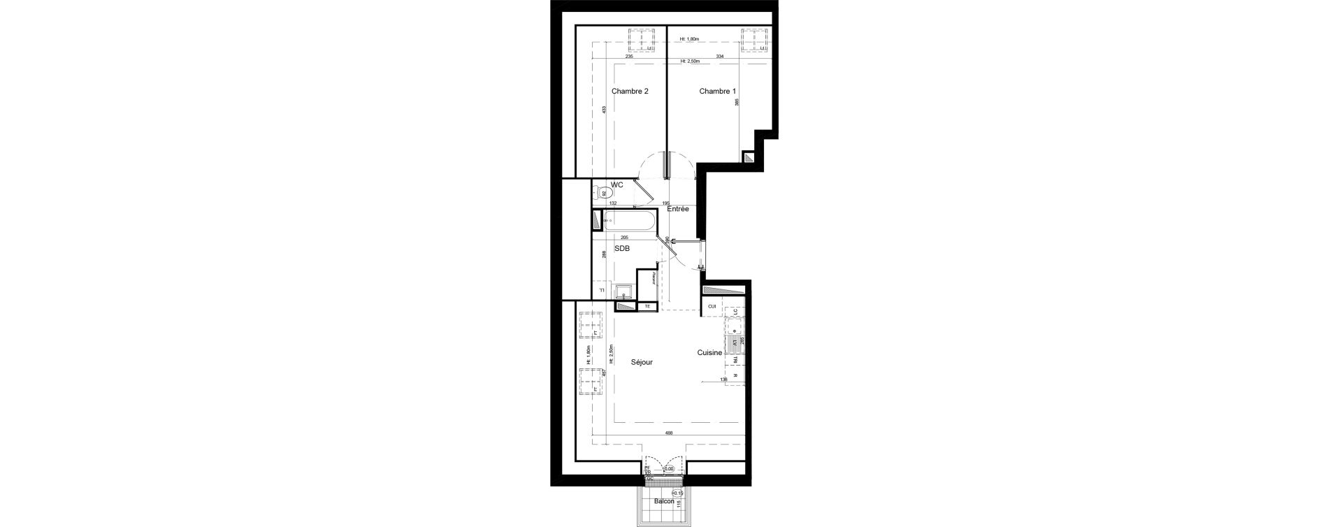 Appartement T3 de 58,55 m2 &agrave; Rosny-Sur-Seine Centre