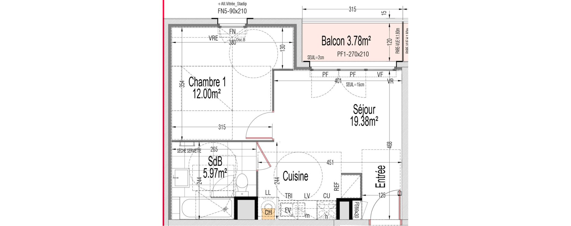 Appartement T2 de 37,35 m2 &agrave; Saint-Arnoult-En-Yvelines Centre