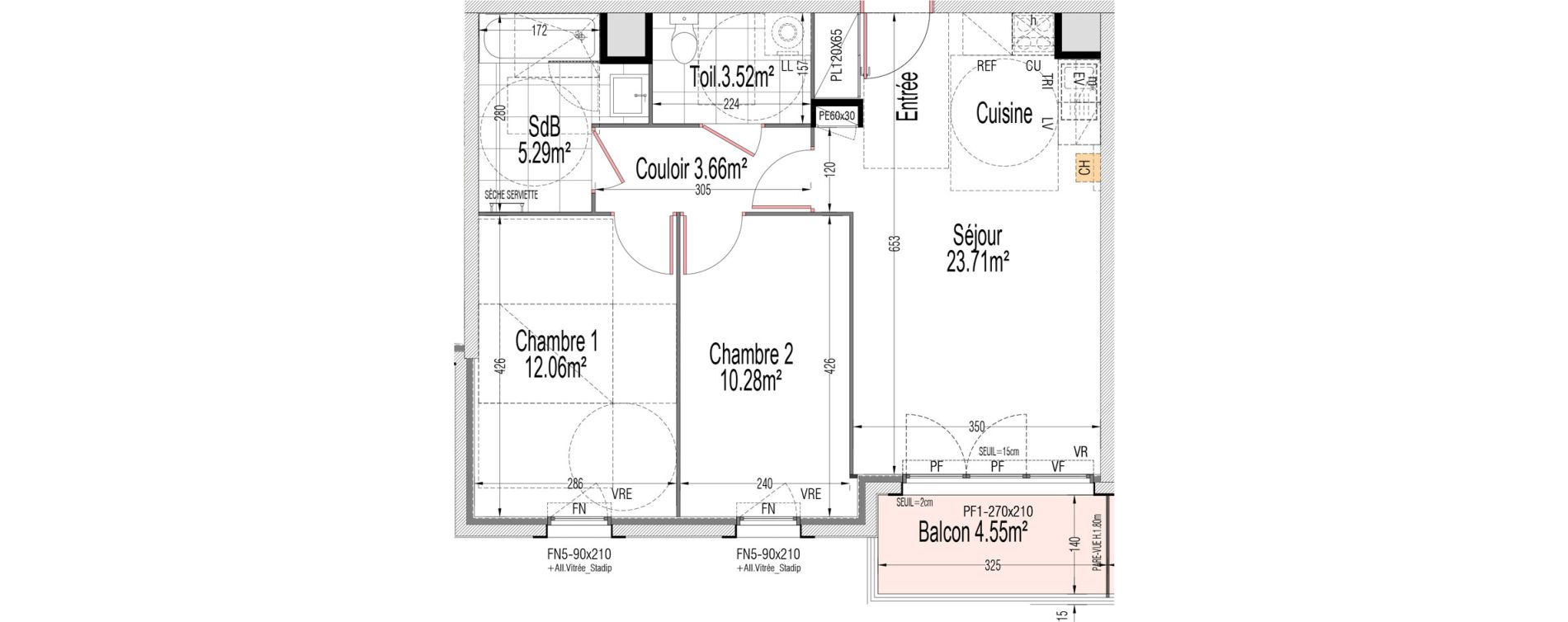 Appartement T3 de 58,52 m2 &agrave; Saint-Arnoult-En-Yvelines Centre