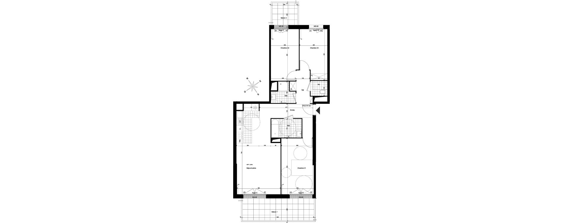 Appartement T4 de 85,65 m2 &agrave; Saint-Cyr-L'&Eacute;cole Charles renard