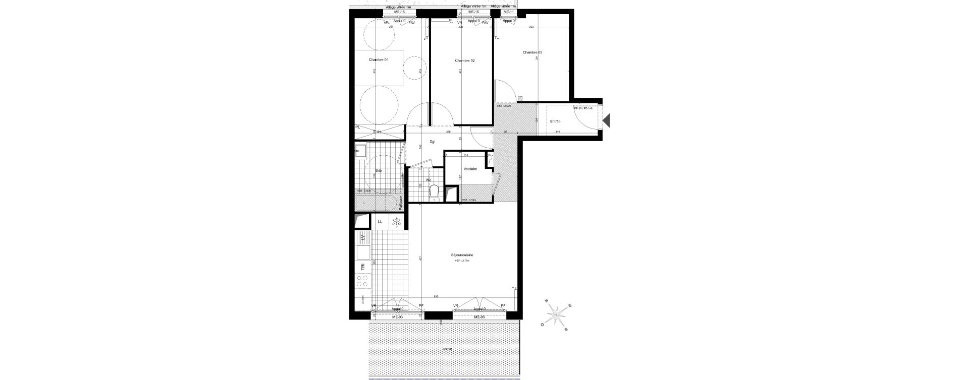 Appartement T4 de 80,35 m2 &agrave; Saint-Cyr-L'&Eacute;cole Charles renard