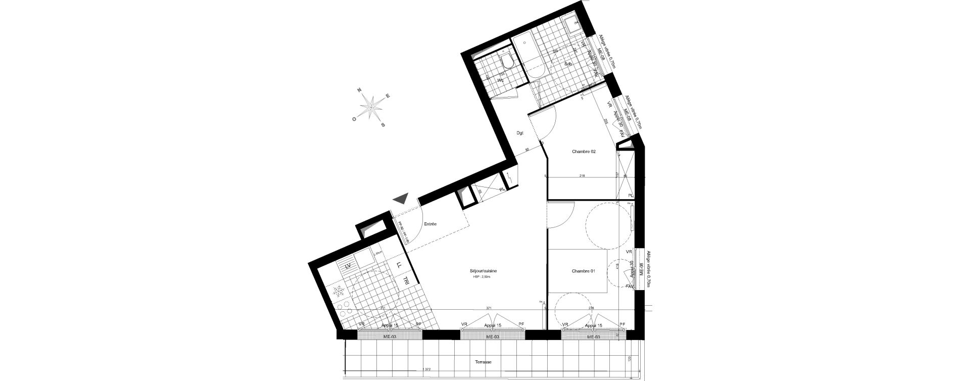 Appartement T3 de 57,95 m2 &agrave; Saint-Cyr-L'&Eacute;cole Charles renard
