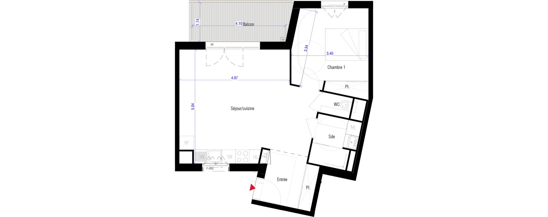 Appartement T2 de 49,20 m2 &agrave; Saint-Cyr-L'&Eacute;cole Charles renard