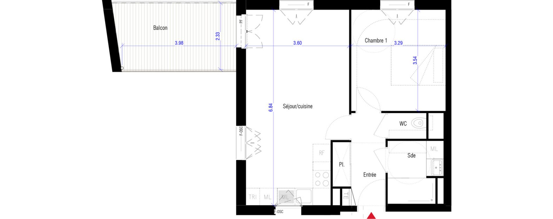 Appartement T2 de 44,90 m2 &agrave; Saint-Cyr-L'&Eacute;cole Charles renard