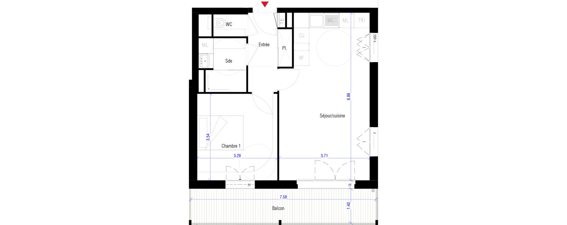 Appartement T2 de 45,70 m2 &agrave; Saint-Cyr-L'&Eacute;cole Charles renard