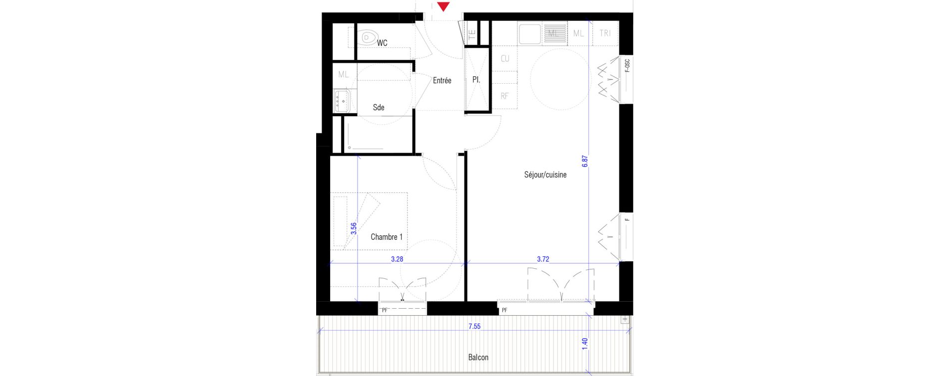 Appartement T2 de 45,90 m2 &agrave; Saint-Cyr-L'&Eacute;cole Charles renard