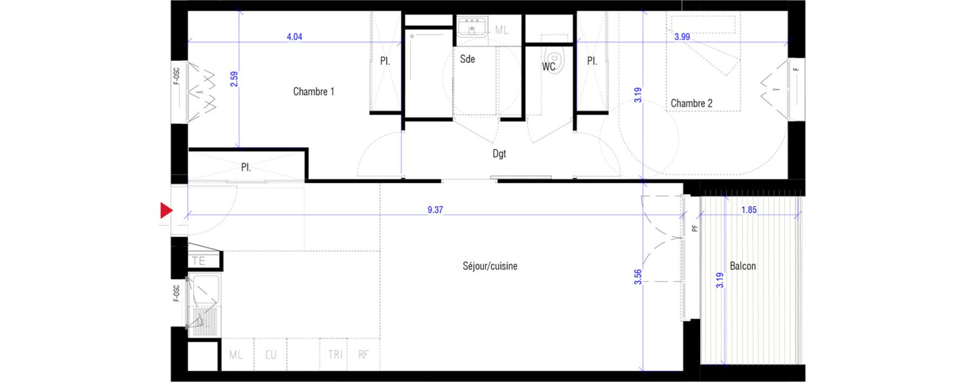 Appartement T3 de 66,90 m2 &agrave; Saint-Cyr-L'&Eacute;cole Charles renard