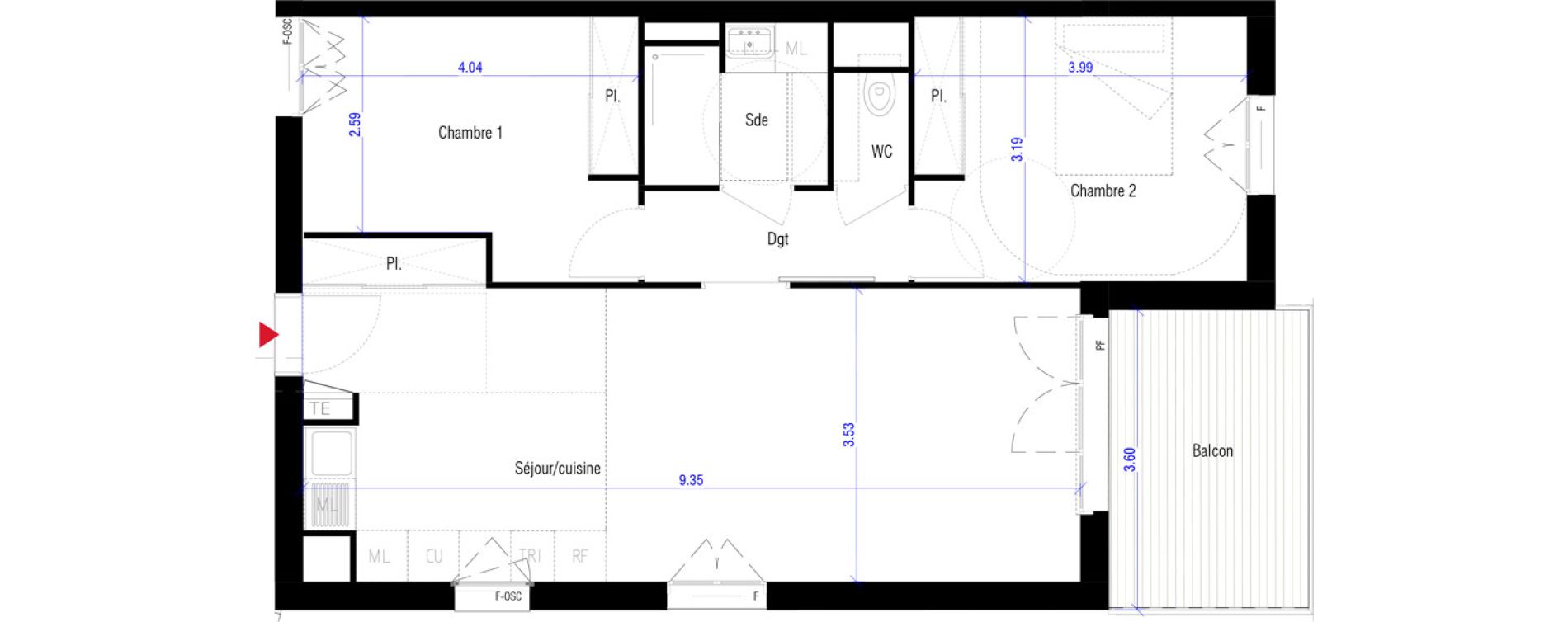 Appartement T3 de 66,50 m2 &agrave; Saint-Cyr-L'&Eacute;cole Charles renard