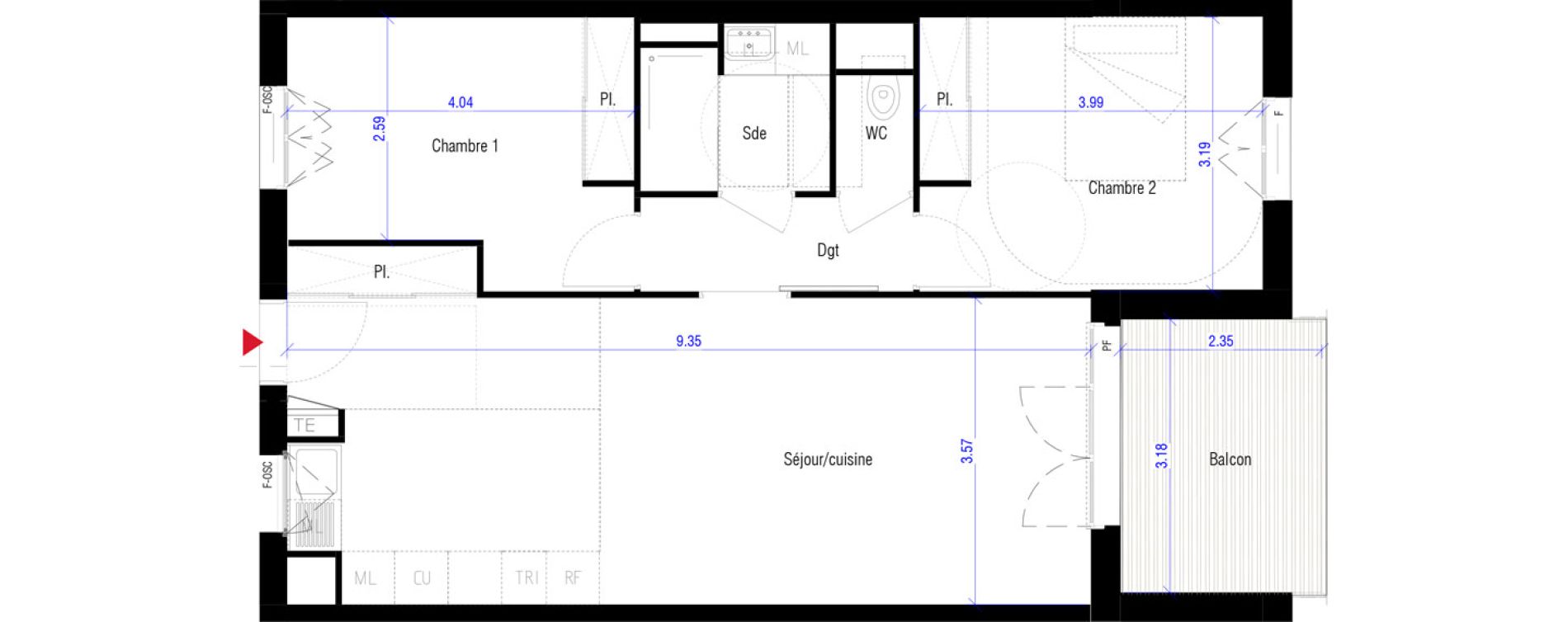 Appartement T3 de 66,90 m2 &agrave; Saint-Cyr-L'&Eacute;cole Charles renard