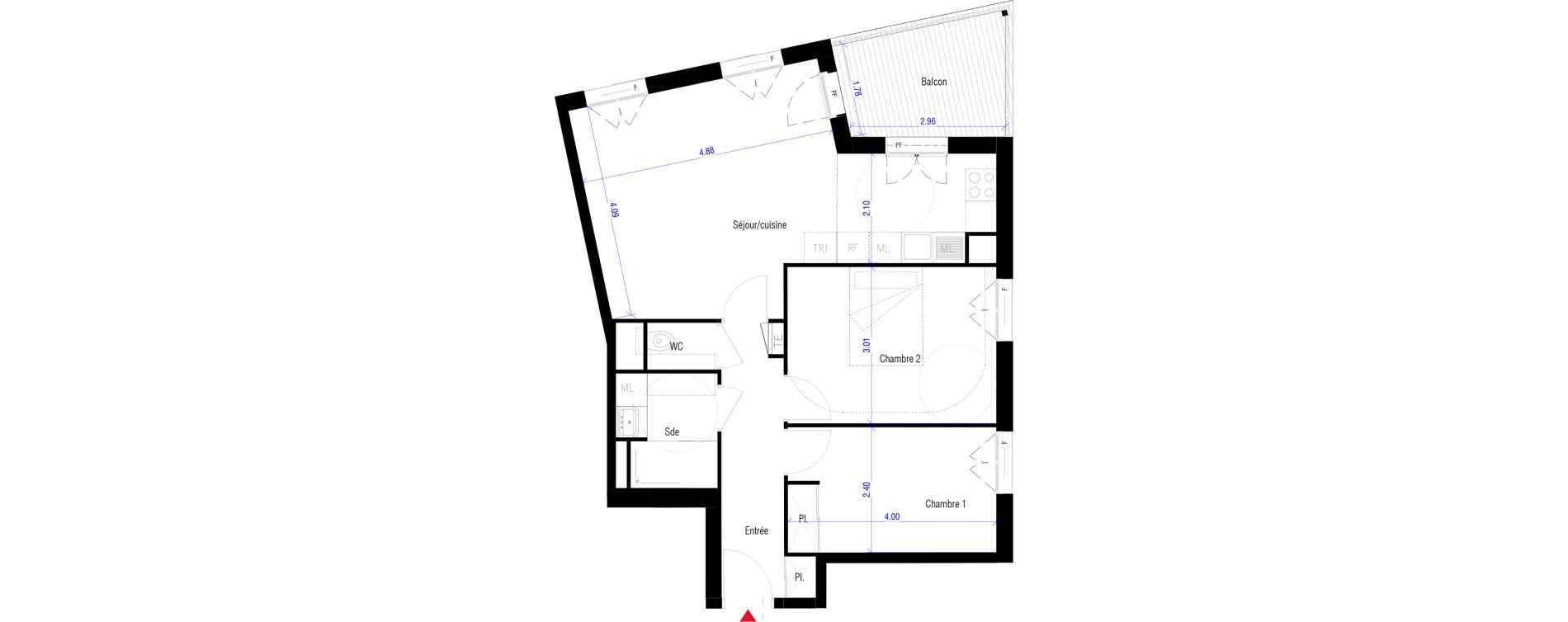 Appartement T3 de 59,90 m2 &agrave; Saint-Cyr-L'&Eacute;cole Charles renard