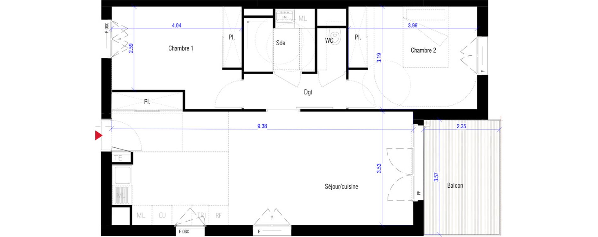 Appartement T3 de 66,60 m2 &agrave; Saint-Cyr-L'&Eacute;cole Charles renard