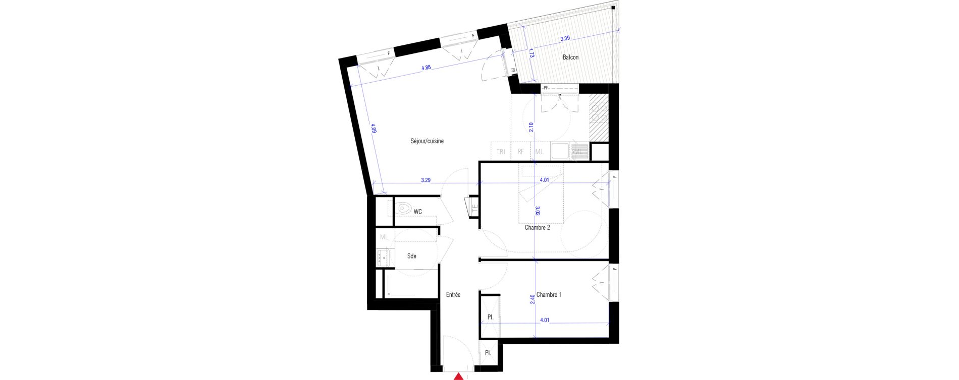 Appartement T3 de 59,90 m2 &agrave; Saint-Cyr-L'&Eacute;cole Charles renard