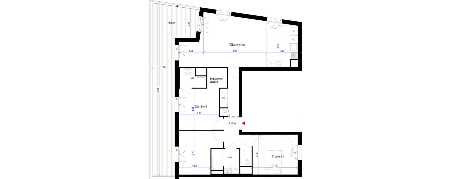 Appartement T4 de 82,70 m2 &agrave; Saint-Cyr-L'&Eacute;cole Charles renard