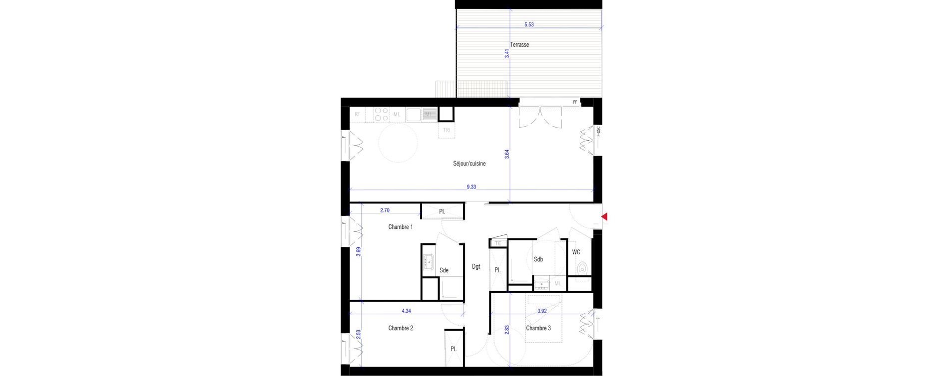 Appartement T4 de 88,10 m2 &agrave; Saint-Cyr-L'&Eacute;cole Charles renard