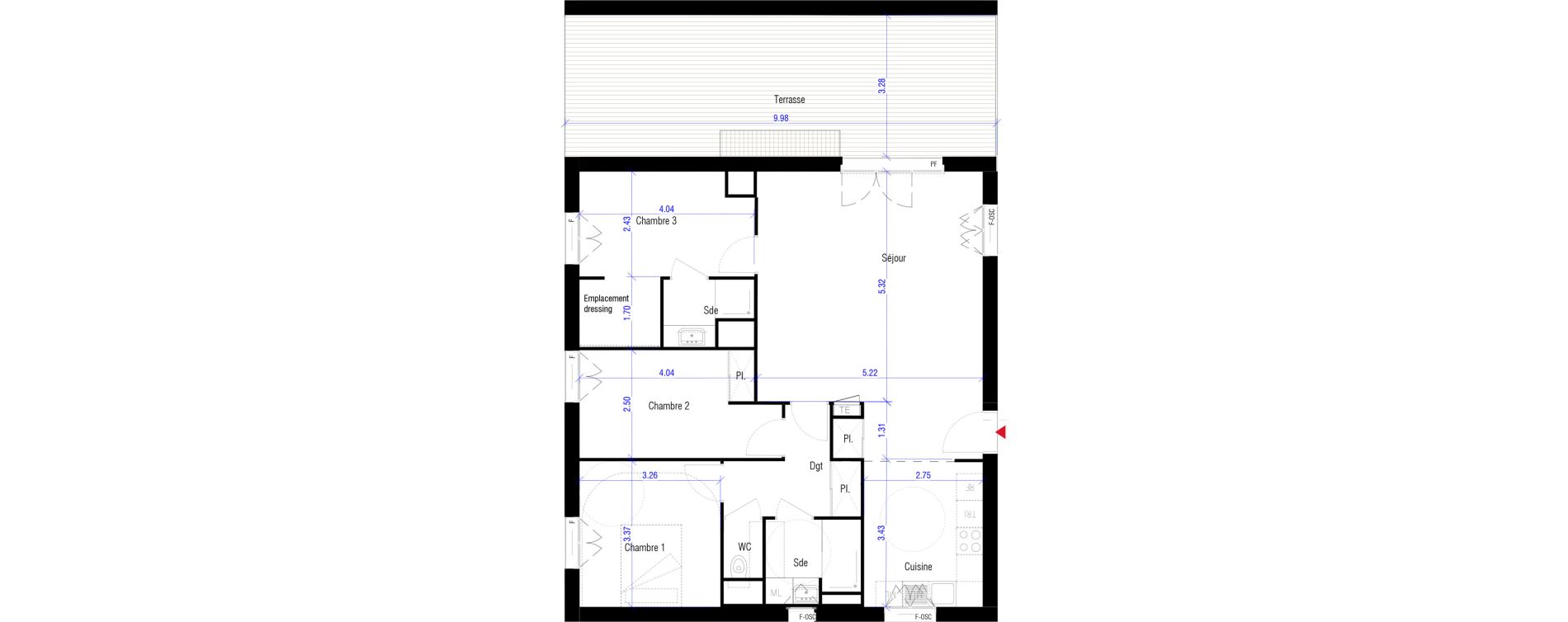 Appartement T4 de 89,10 m2 &agrave; Saint-Cyr-L'&Eacute;cole Charles renard