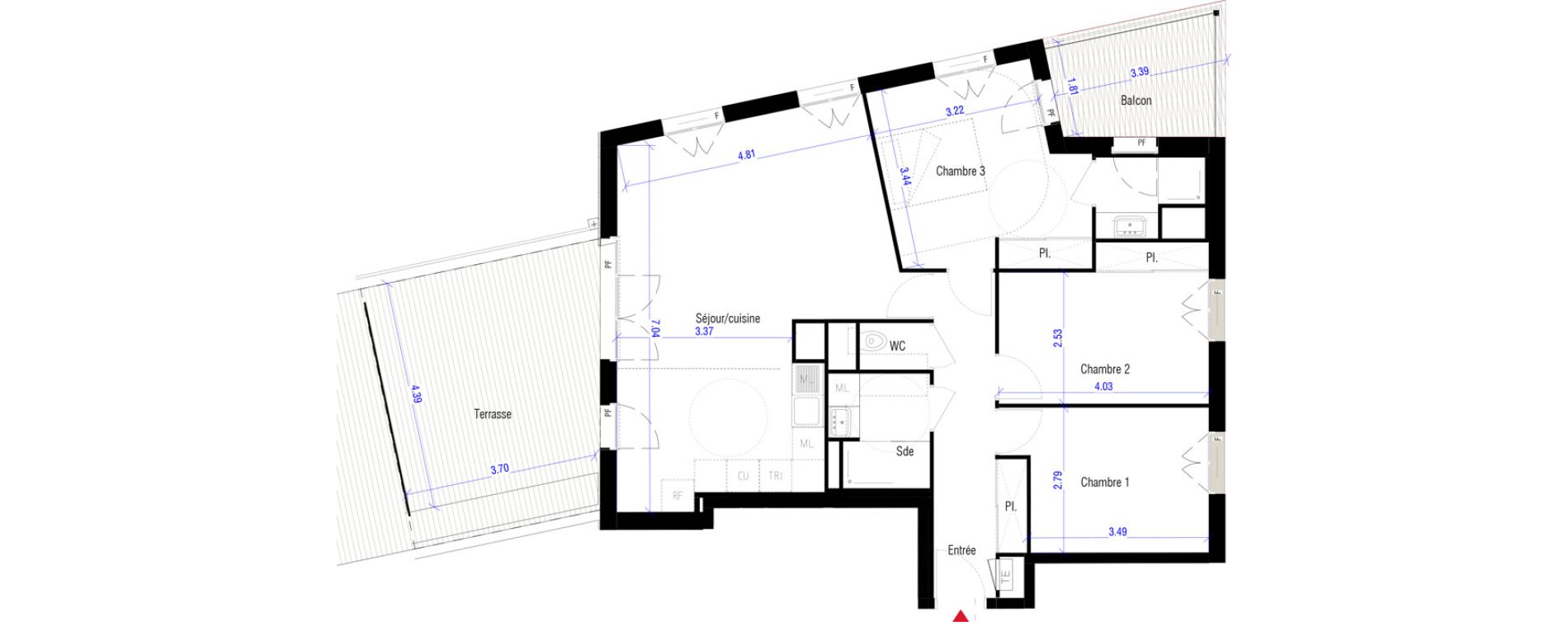 Appartement T4 de 85,10 m2 &agrave; Saint-Cyr-L'&Eacute;cole Charles renard