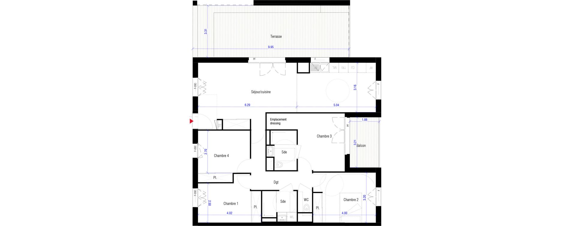 Appartement T5 de 102,40 m2 &agrave; Saint-Cyr-L'&Eacute;cole Charles renard