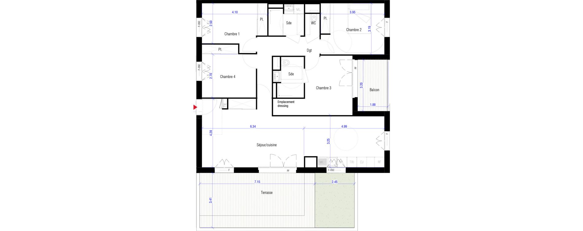 Appartement T5 de 102,60 m2 &agrave; Saint-Cyr-L'&Eacute;cole Charles renard