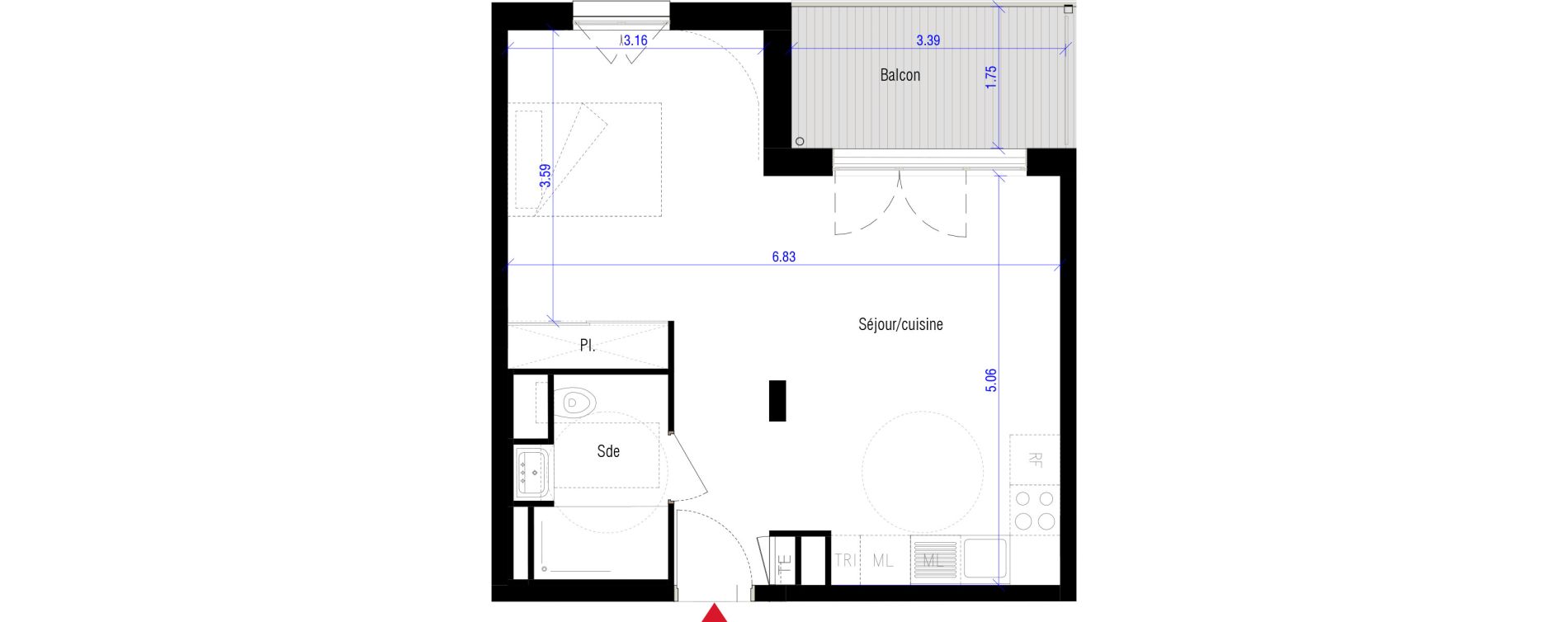 Appartement T2 de 38,20 m2 &agrave; Saint-Cyr-L'&Eacute;cole Charles renard