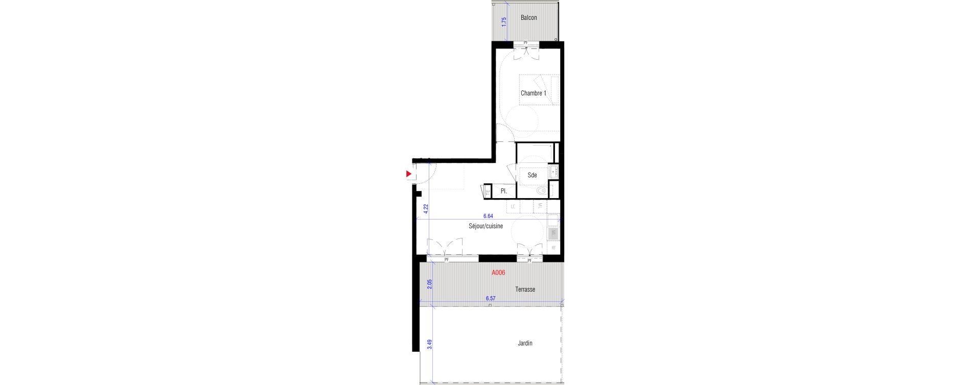 Appartement T2 de 42,20 m2 &agrave; Saint-Cyr-L'&Eacute;cole Charles renard