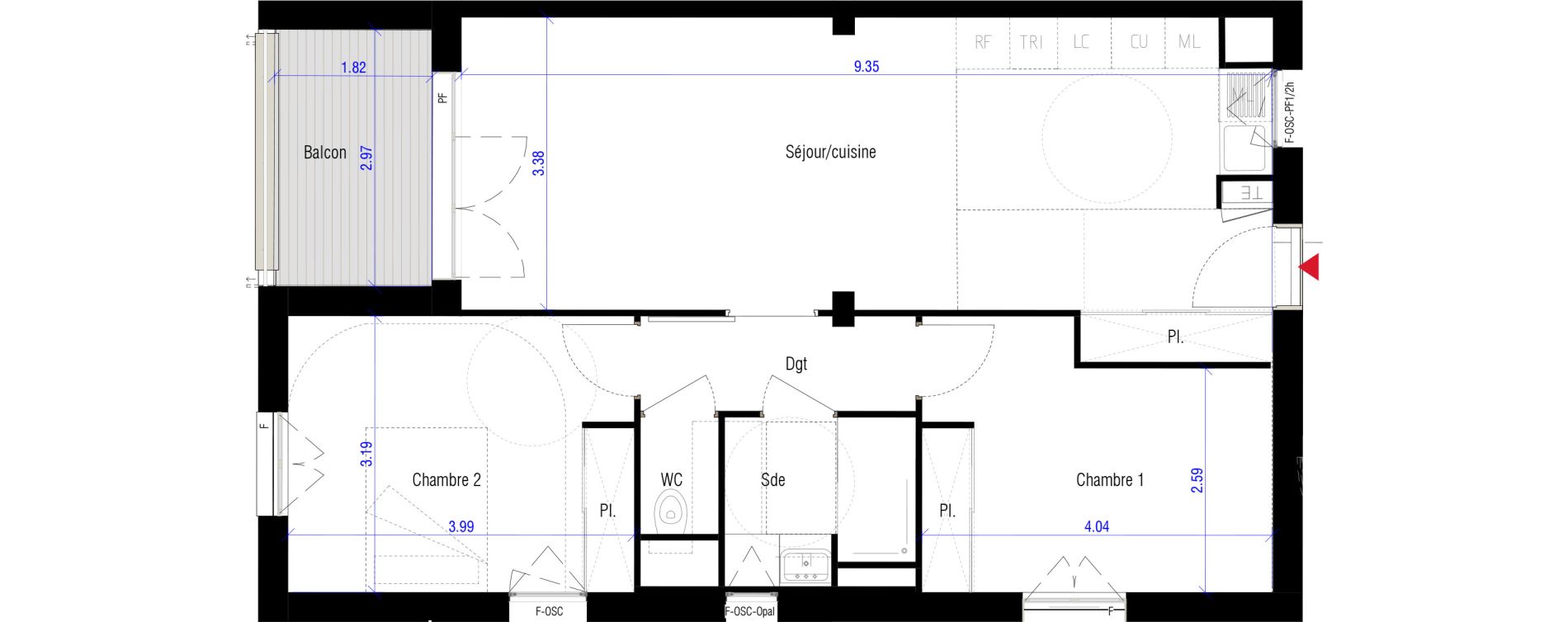 Appartement T3 de 65,10 m2 &agrave; Saint-Cyr-L'&Eacute;cole Charles renard