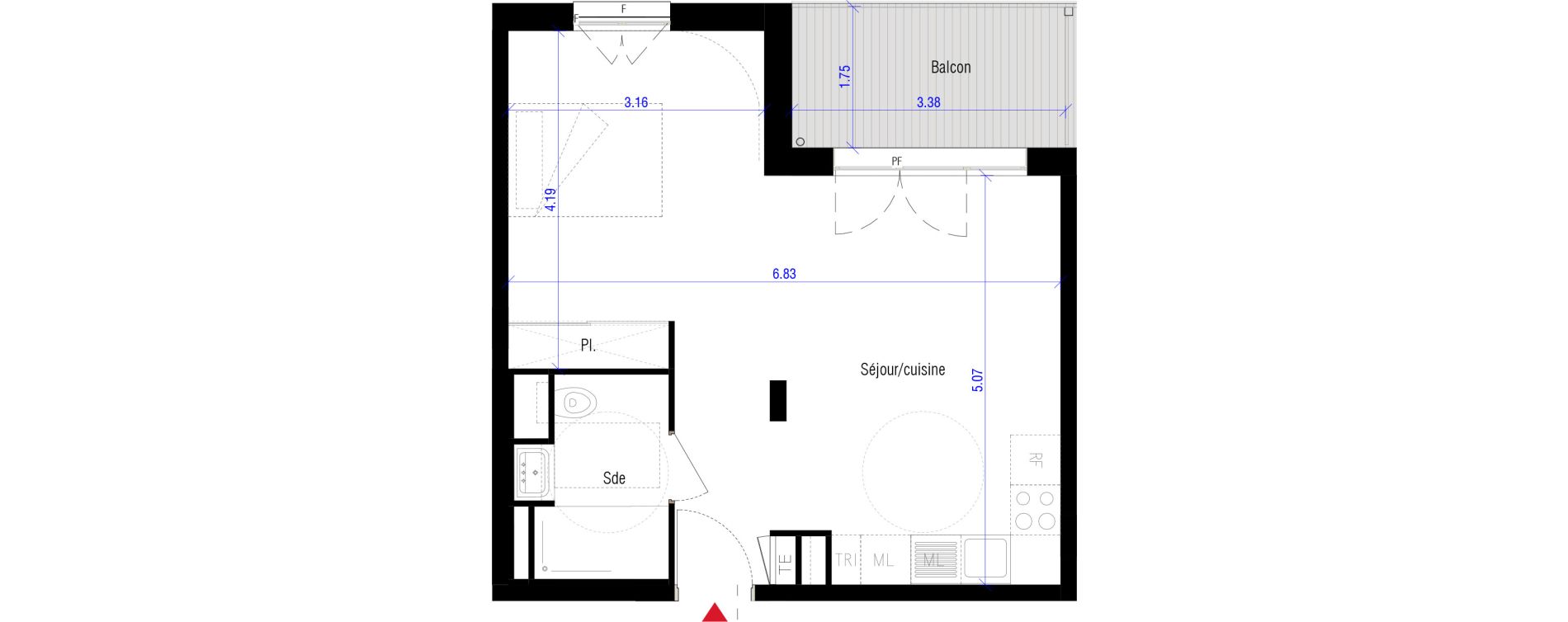 Appartement T2 de 38,30 m2 &agrave; Saint-Cyr-L'&Eacute;cole Charles renard