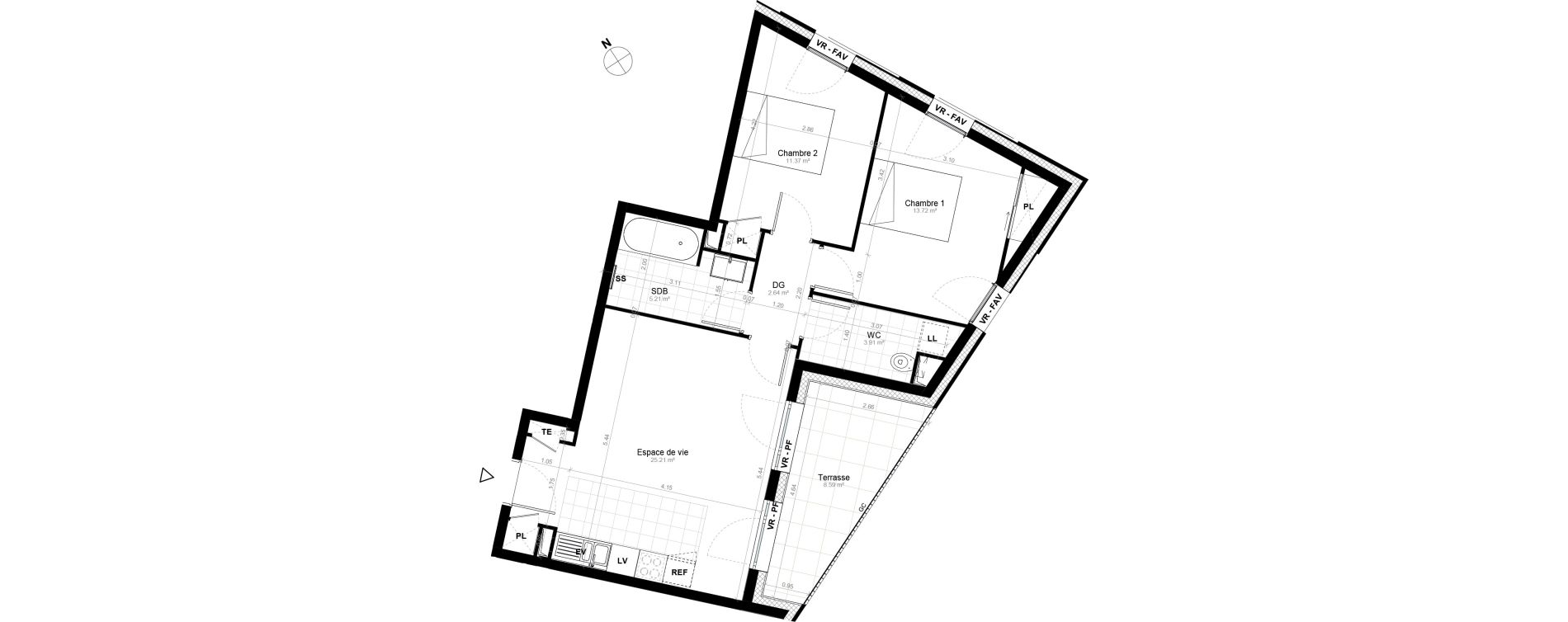 Appartement T3 de 62,06 m2 &agrave; Saint-Cyr-L'&Eacute;cole Charles renard