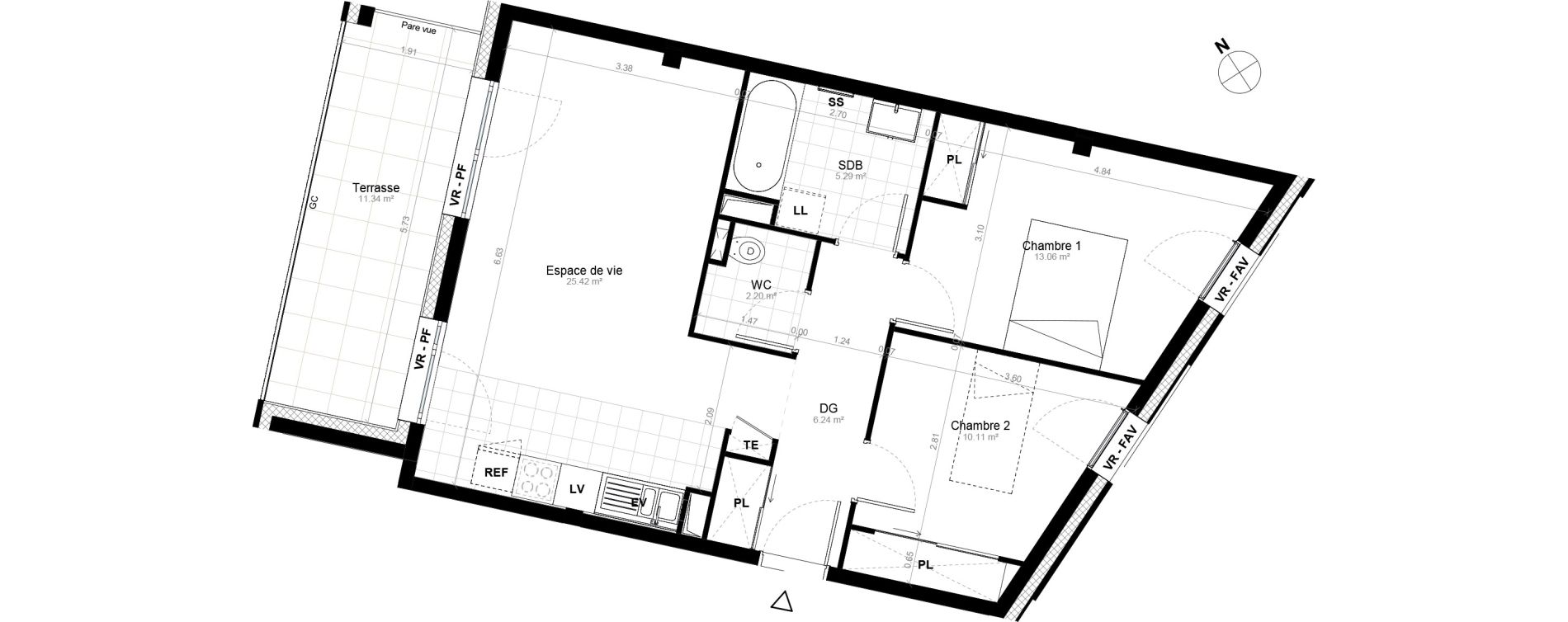 Appartement T3 de 62,32 m2 &agrave; Saint-Cyr-L'&Eacute;cole Charles renard