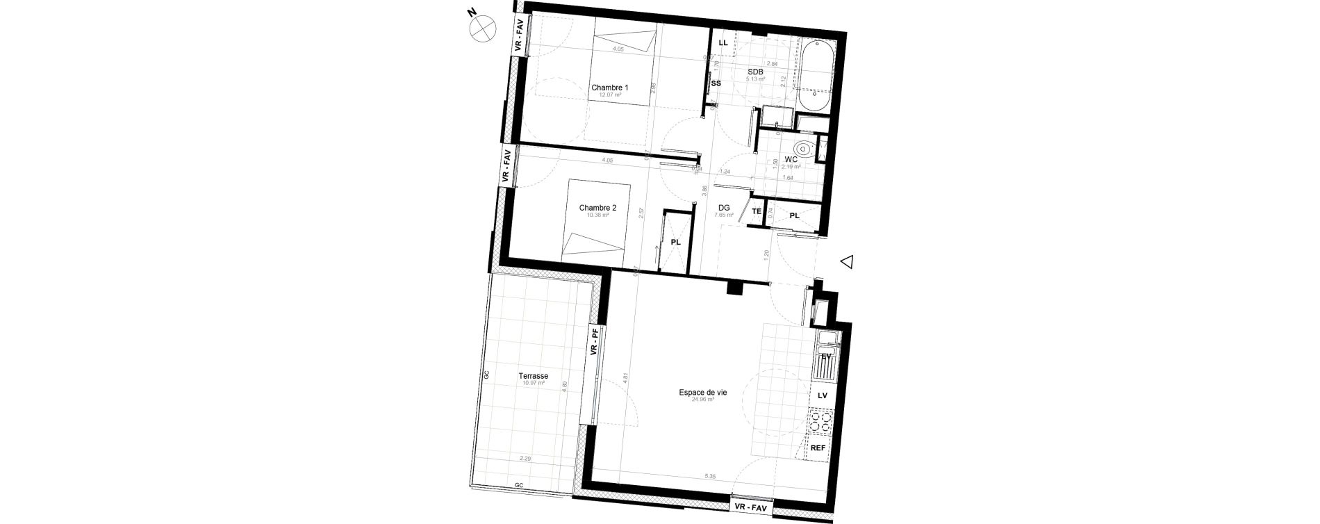 Appartement T3 de 62,38 m2 &agrave; Saint-Cyr-L'&Eacute;cole Charles renard