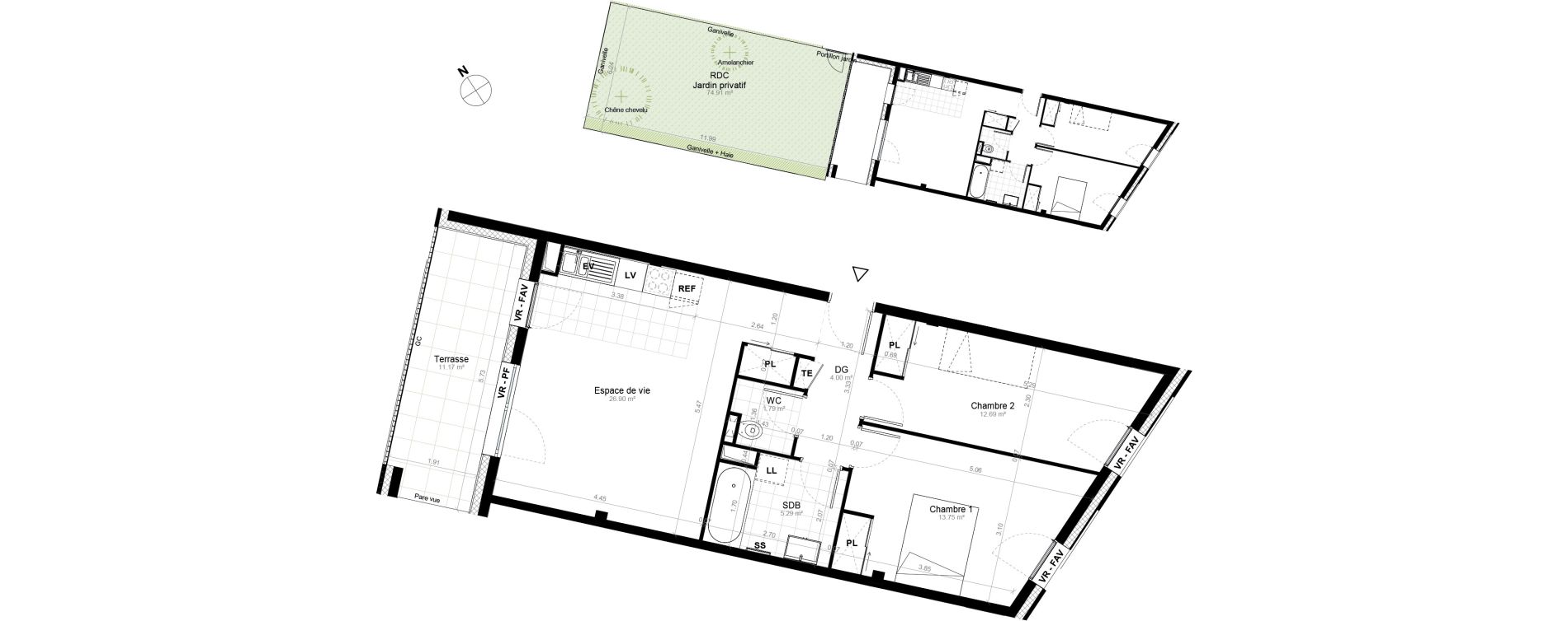 Appartement T3 de 64,42 m2 &agrave; Saint-Cyr-L'&Eacute;cole Charles renard