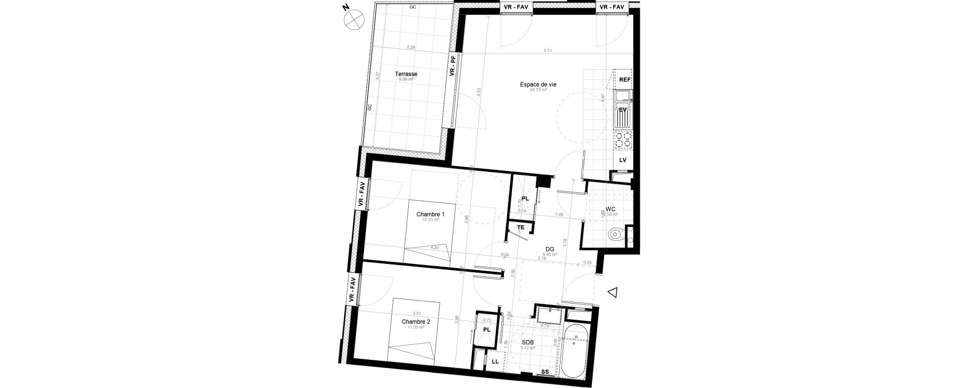 Appartement T3 de 65,68 m2 &agrave; Saint-Cyr-L'&Eacute;cole Charles renard