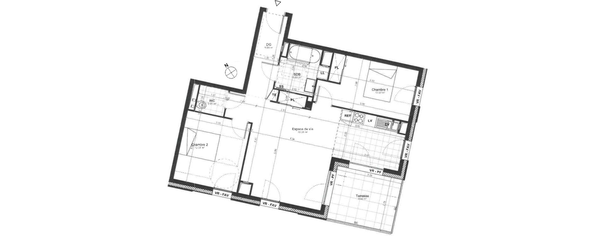 Appartement T3 de 70,83 m2 &agrave; Saint-Cyr-L'&Eacute;cole Charles renard