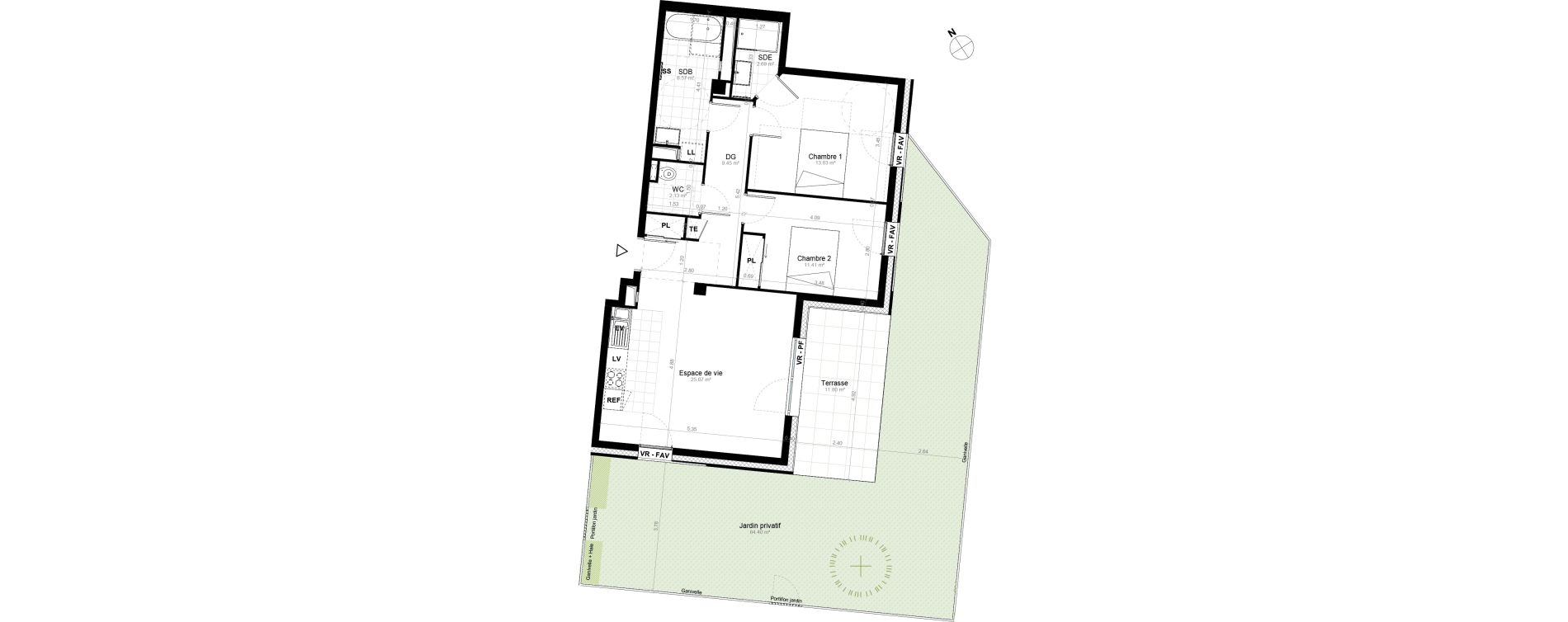 Appartement T3 de 71,15 m2 &agrave; Saint-Cyr-L'&Eacute;cole Charles renard