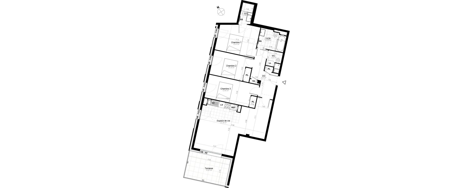 Appartement T4 de 85,59 m2 &agrave; Saint-Cyr-L'&Eacute;cole Charles renard