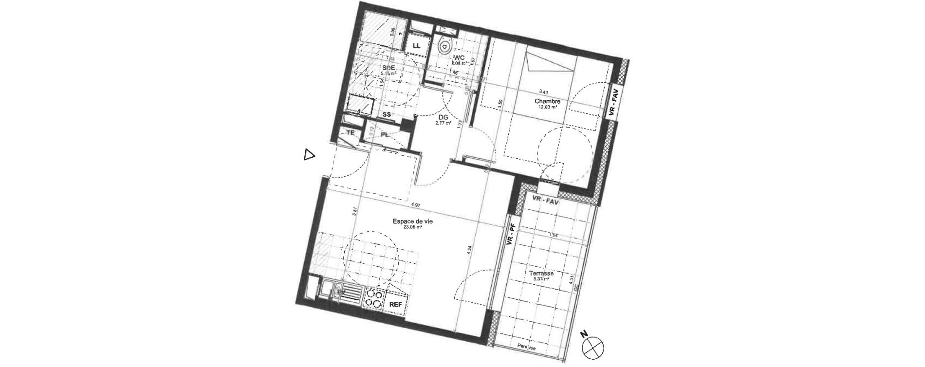 Appartement T2 de 45,09 m2 &agrave; Saint-Cyr-L'&Eacute;cole Charles renard