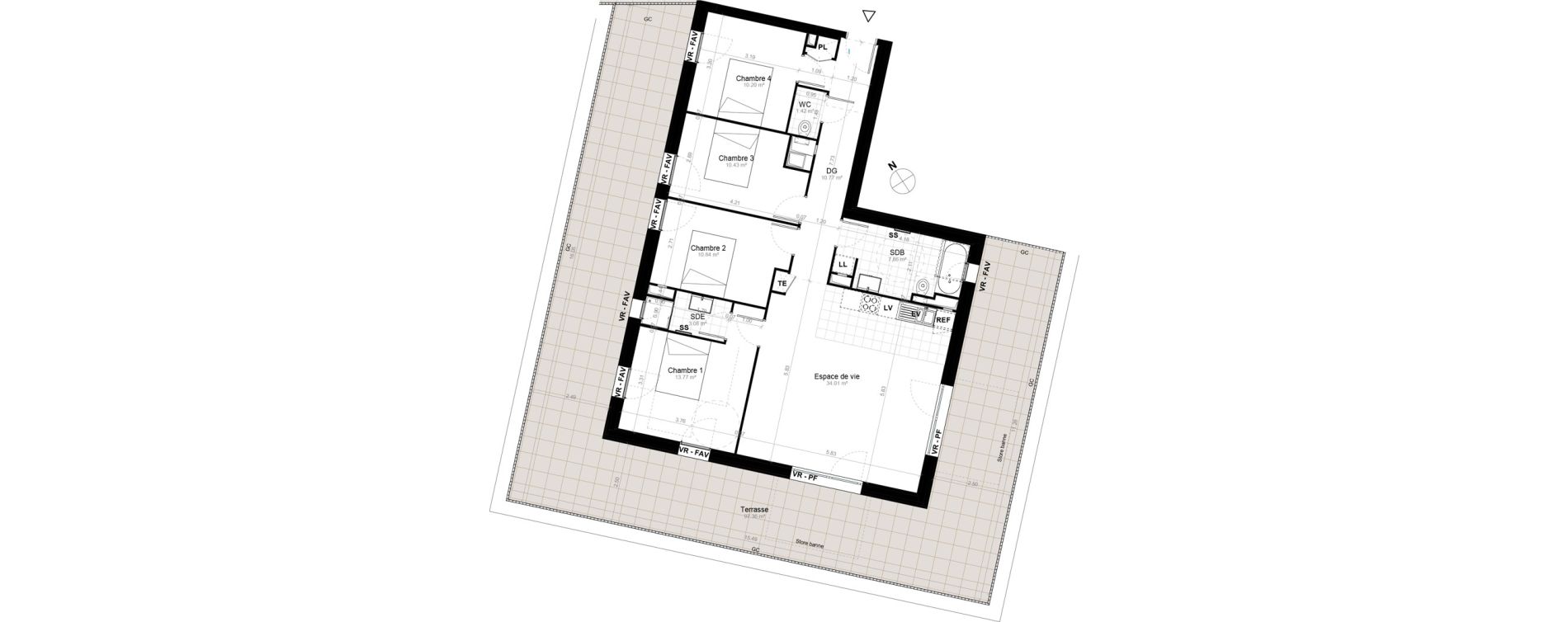 Appartement T5 de 102,38 m2 &agrave; Saint-Cyr-L'&Eacute;cole Charles renard
