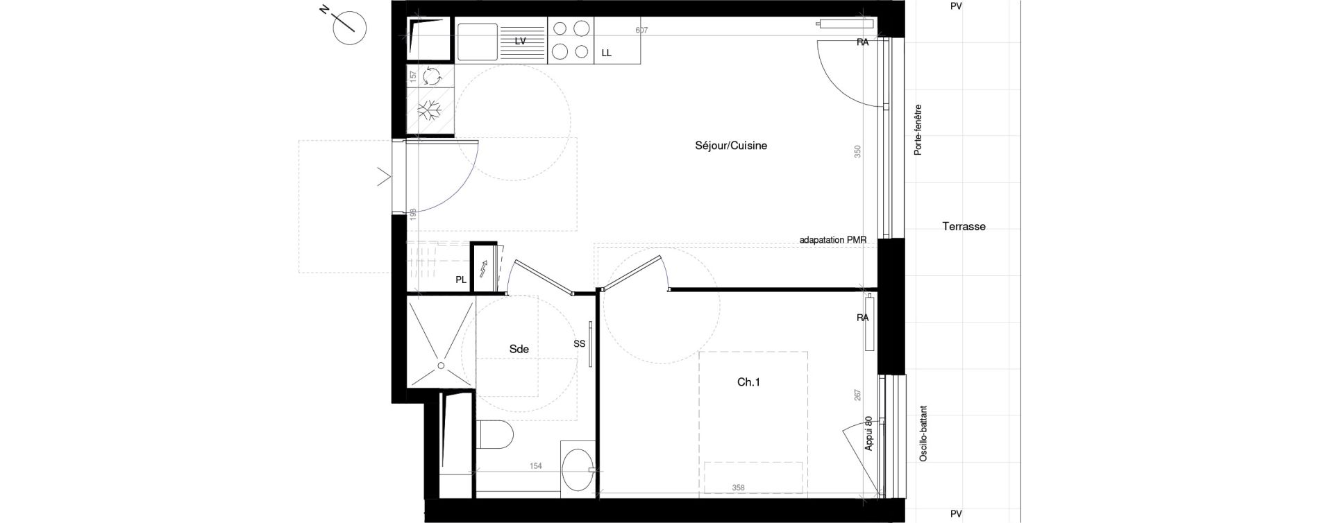 Appartement T2 de 35,60 m2 &agrave; Saint-Cyr-L'&Eacute;cole Charles renard