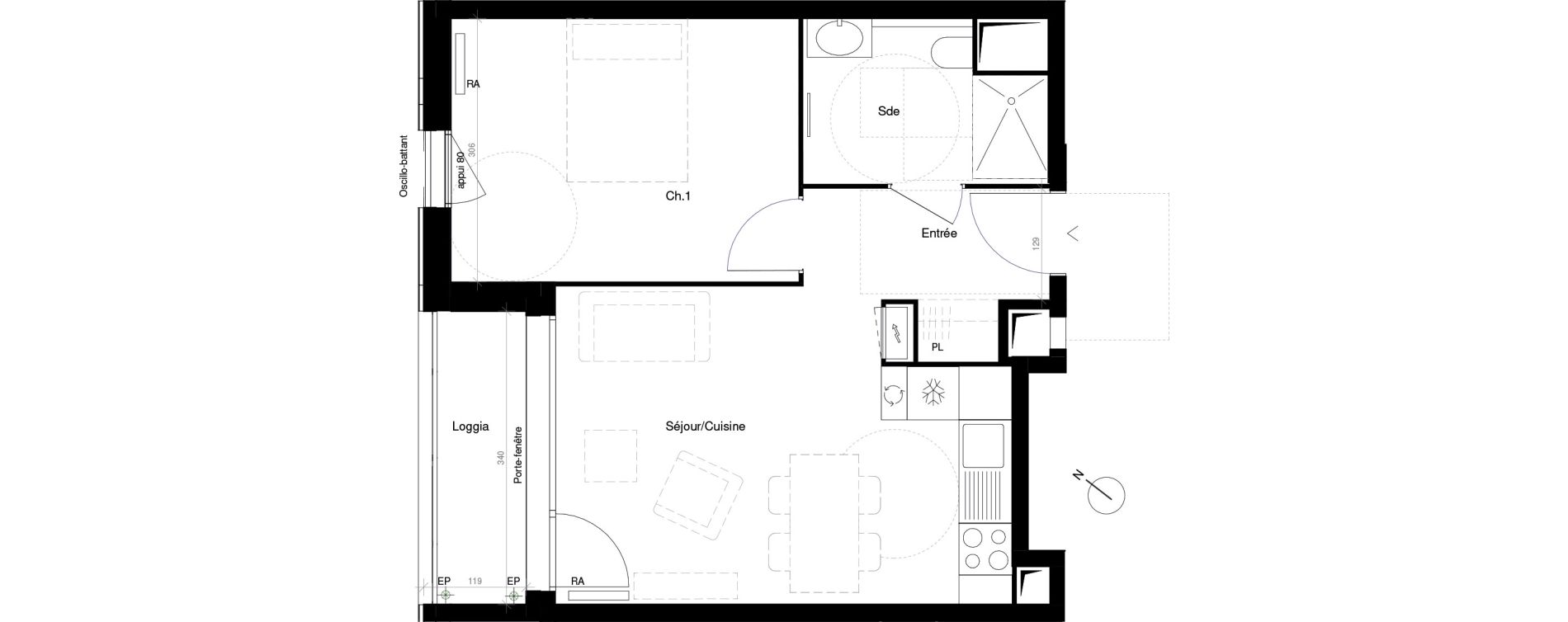 Appartement T2 de 39,90 m2 &agrave; Saint-Cyr-L'&Eacute;cole Charles renard