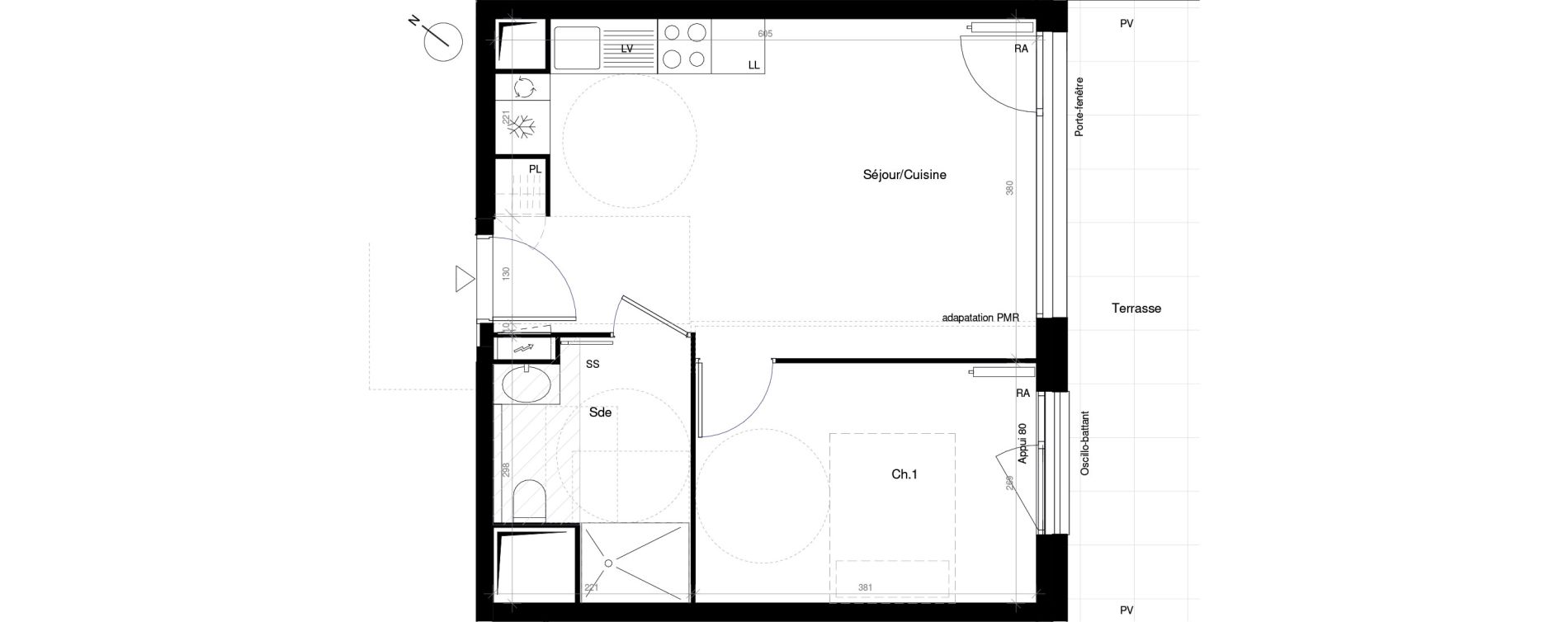 Appartement T2 de 37,60 m2 &agrave; Saint-Cyr-L'&Eacute;cole Charles renard
