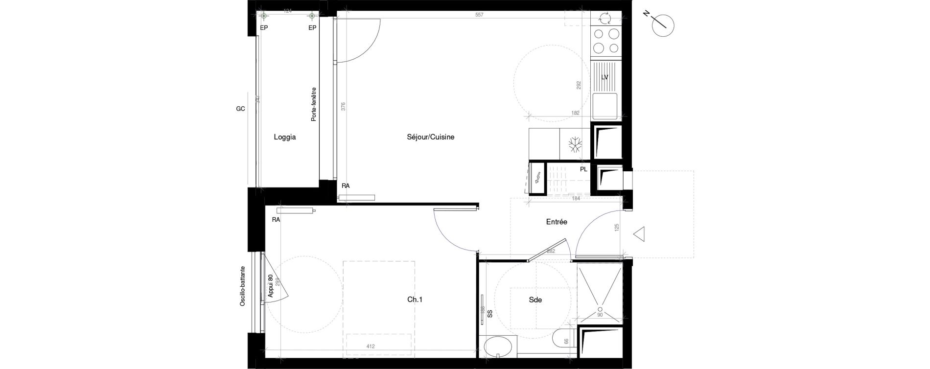 Appartement T2 de 40,10 m2 &agrave; Saint-Cyr-L'&Eacute;cole Charles renard