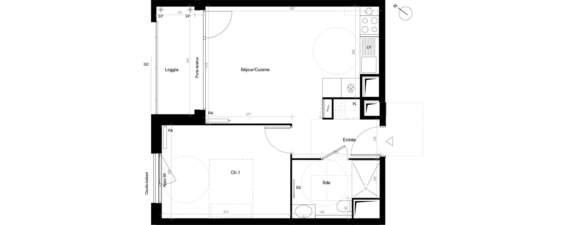 Appartement T2 de 40,10 m2 &agrave; Saint-Cyr-L'&Eacute;cole Charles renard