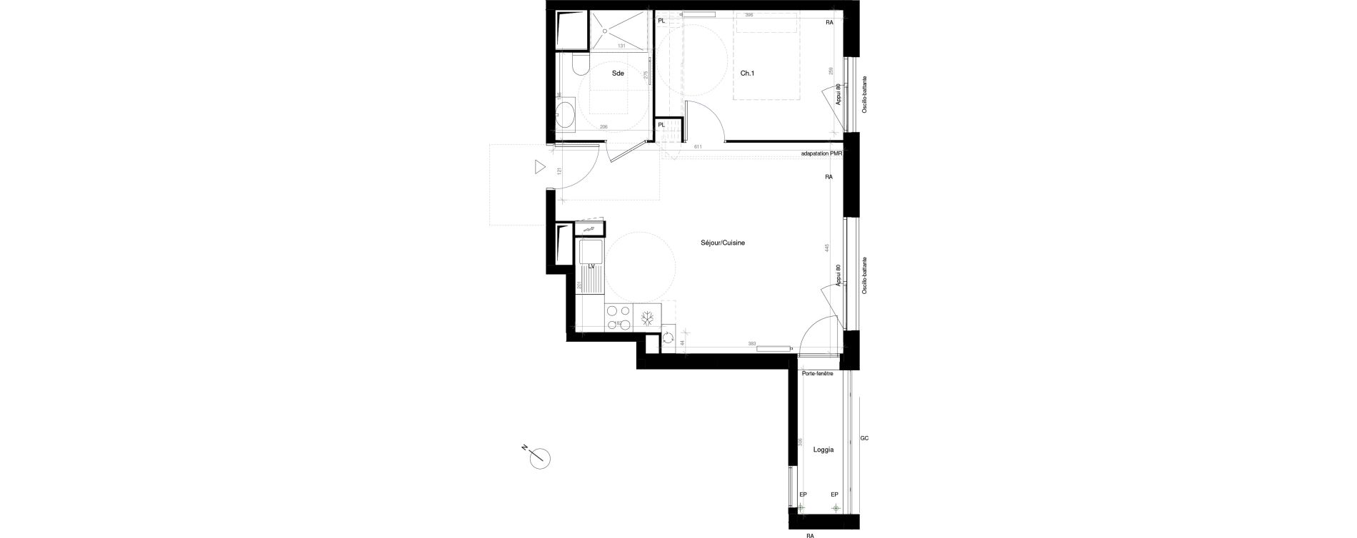 Appartement T2 de 40,90 m2 &agrave; Saint-Cyr-L'&Eacute;cole Charles renard