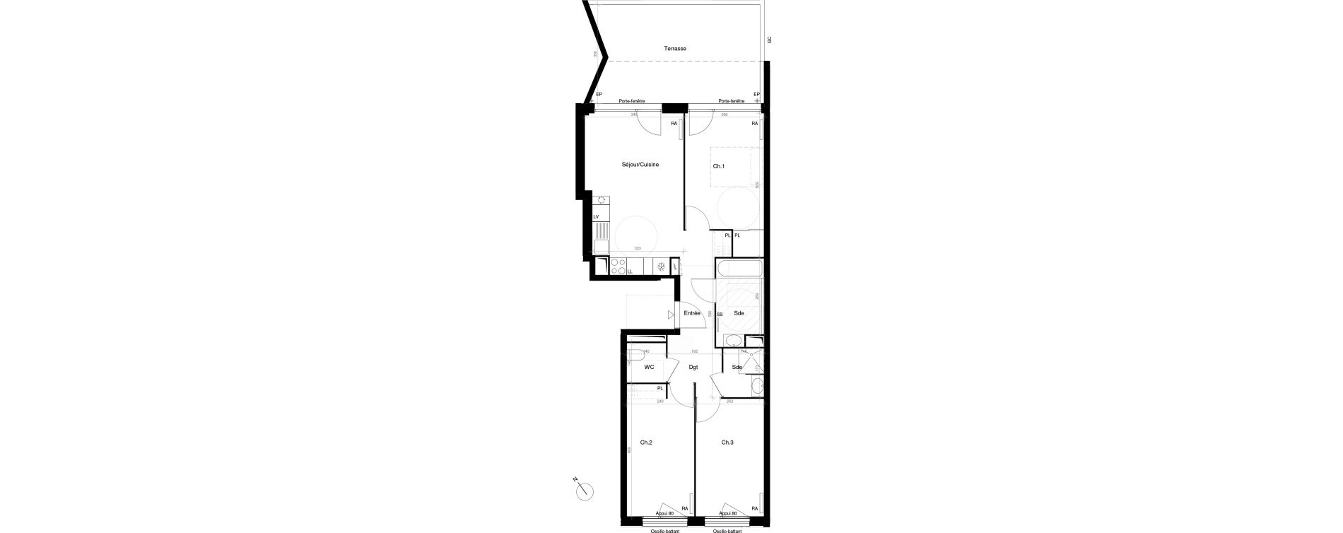 Appartement T4 de 70,70 m2 &agrave; Saint-Cyr-L'&Eacute;cole Charles renard