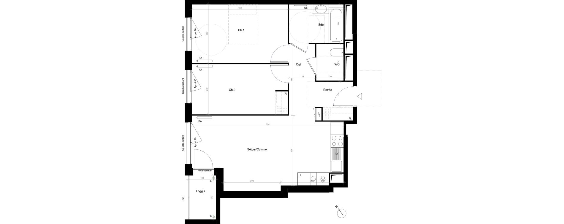 Appartement T3 de 61,20 m2 &agrave; Saint-Cyr-L'&Eacute;cole Charles renard