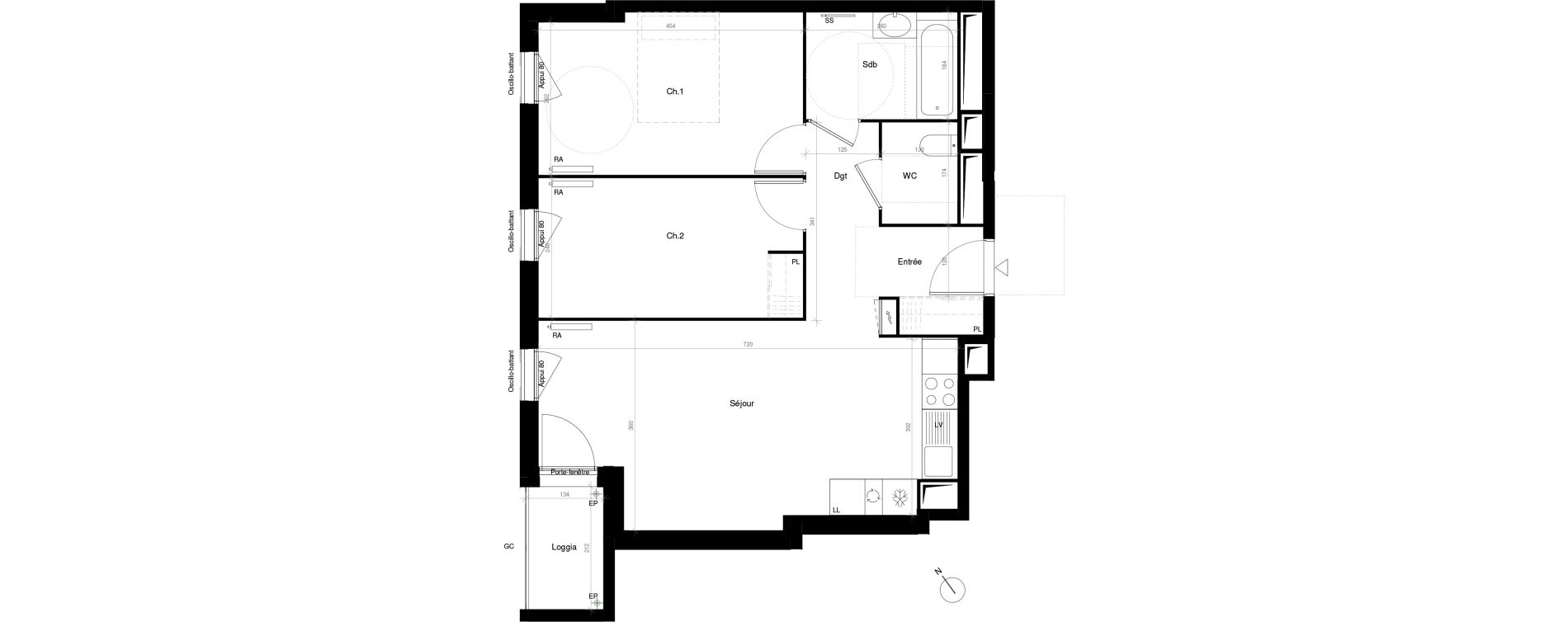 Appartement T3 de 60,60 m2 &agrave; Saint-Cyr-L'&Eacute;cole Charles renard