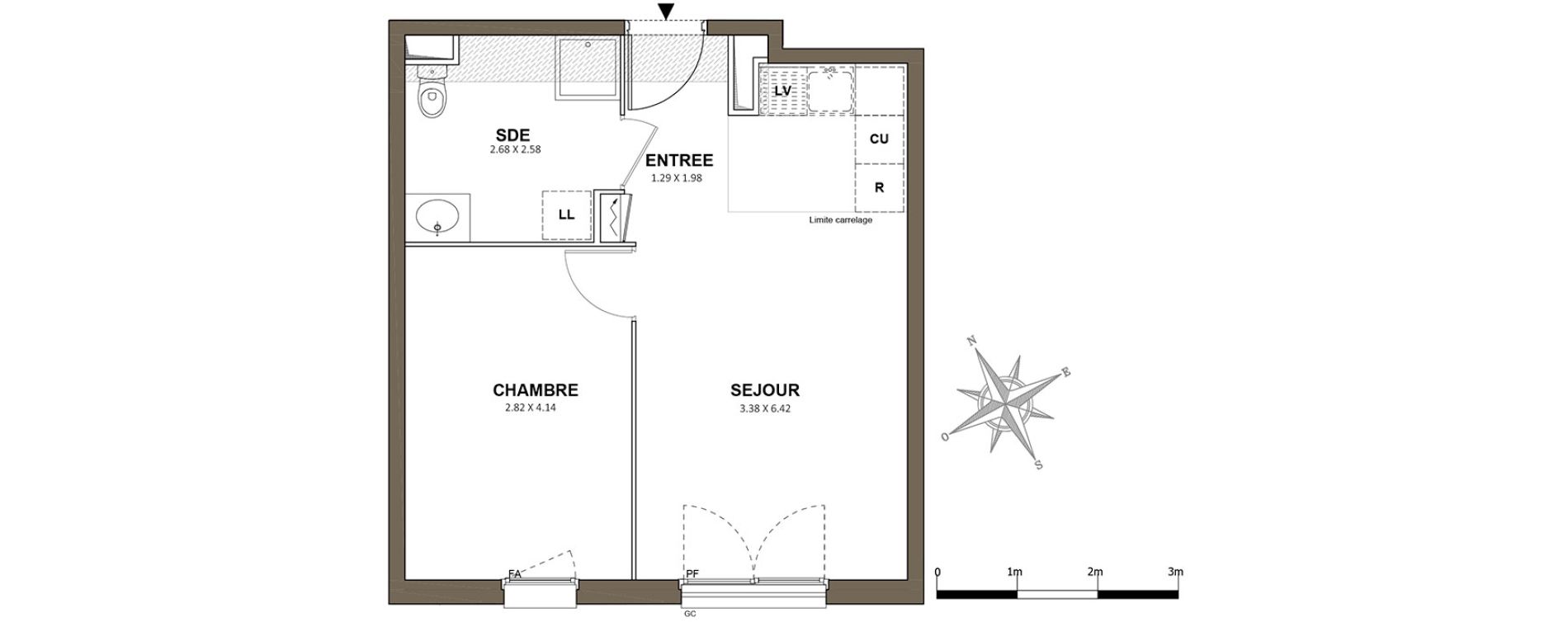 Appartement T2 de 40,31 m2 &agrave; Saint-Cyr-L'&Eacute;cole Centre